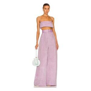 NWT Matthew Bruch Linen Wide Leg Pant and Structured Bandeau Crop Top